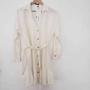 Zara Linen Blend Shirtdress